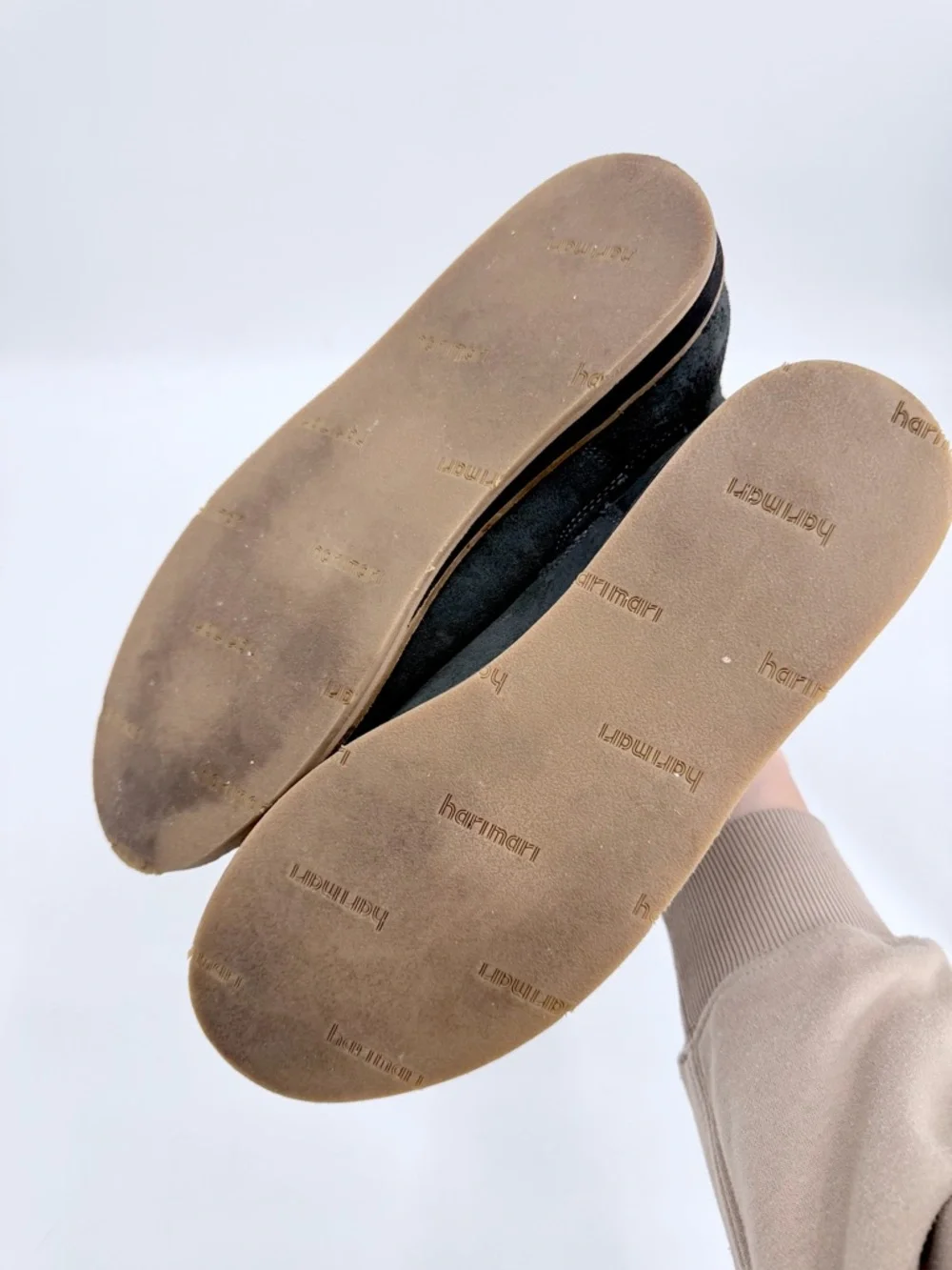 HARI MARI Odessa Waxed Suede Chelsea Boots Gray Sage